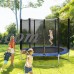 Gymax 8 FT Trampoline Combo Bounce Jump Safety Enclosure Net W/Spring Safety Pad   